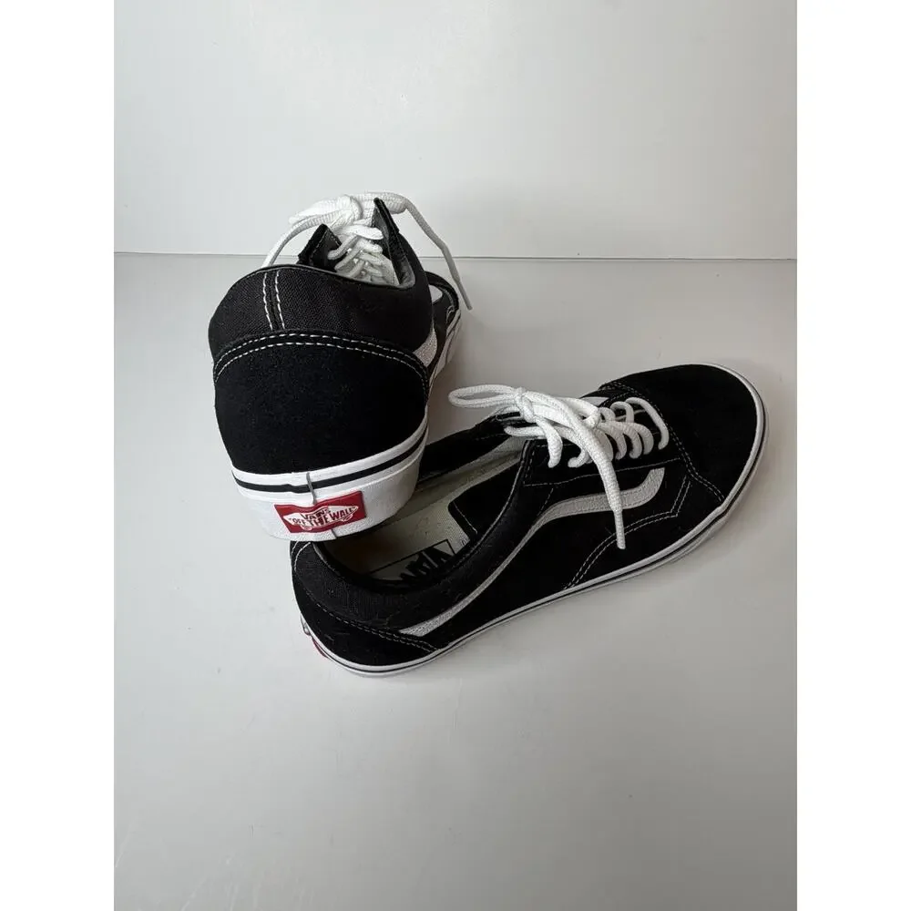 VANS Old Skool Back White Low Top Sneakers Men's 10.5 Classic Skate Shoes NWOB
